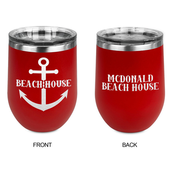 Chic Beach House Stainless Wine Tumblers - Red - Double Sided - Approval