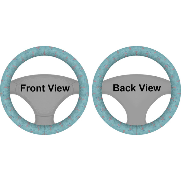 Chic Beach House Steering Wheel Cover- Front and Back
