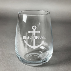 Chic Beach House Stemless Wine Glass - Engraved