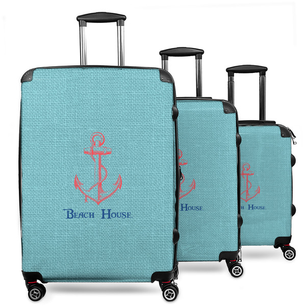Custom Chic Beach House 3 Piece Luggage Set - 20" Carry On, 24" Medium Checked, 28" Large Checked
