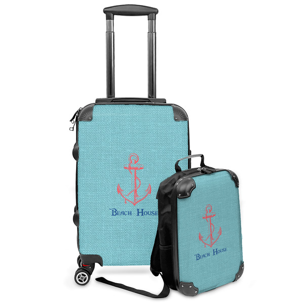 Custom Chic Beach House Kids 2-Piece Luggage Set - Suitcase & Backpack
