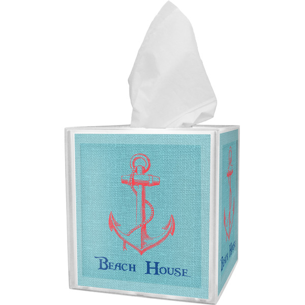 Custom Chic Beach House Tissue Box Cover