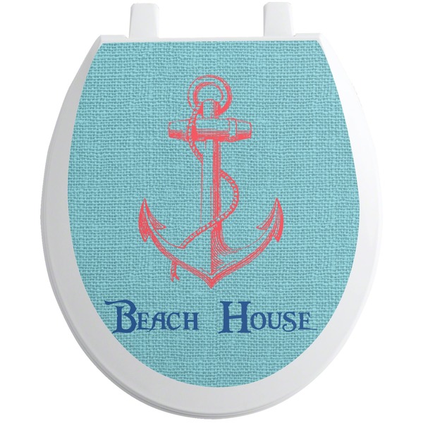 Custom Chic Beach House Toilet Seat Decal