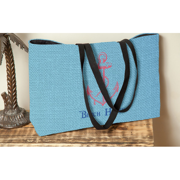 Chic Beach House Tote w/Black Handles - Lifestyle View