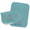 Chic Beach House Two Rectangle Burp Cloths - Open & Folded