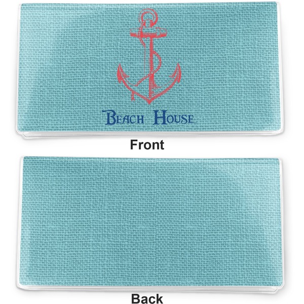 Chic Beach House Vinyl Check Book Cover - Front and Back