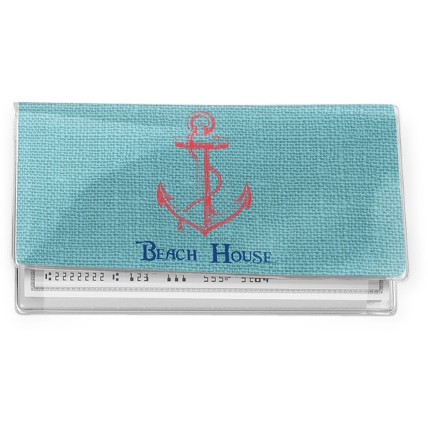 Custom Chic Beach House Vinyl Checkbook Cover
