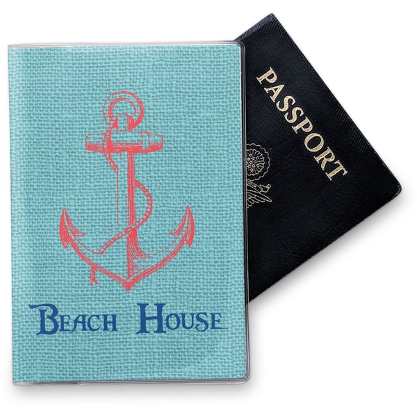 Custom Chic Beach House Vinyl Passport Holder