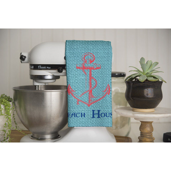 Chic Beach House Waffle Weave Towel - Full Color Print - Lifestyle Image