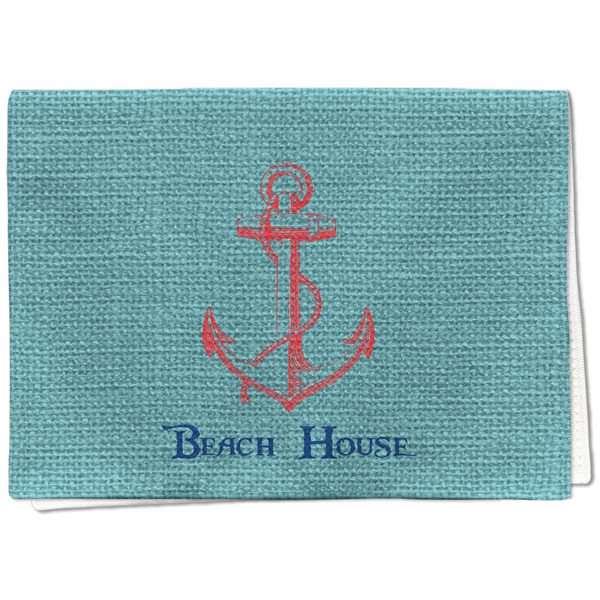 Custom Chic Beach House Kitchen Towel - Waffle Weave - Full Color Print