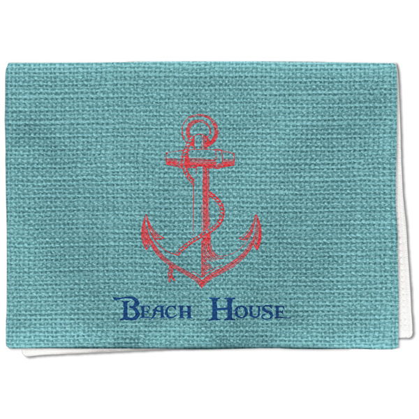 Custom Chic Beach House Kitchen Towel - Waffle Weave - Full Color Print