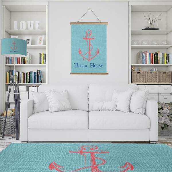 Chic Beach House Wall Hanging Tapestry - Portrait - IN CONTEXT