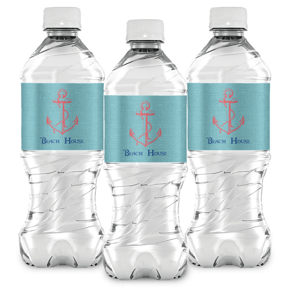 Chic Beach House Water Bottle Labels - Front View
