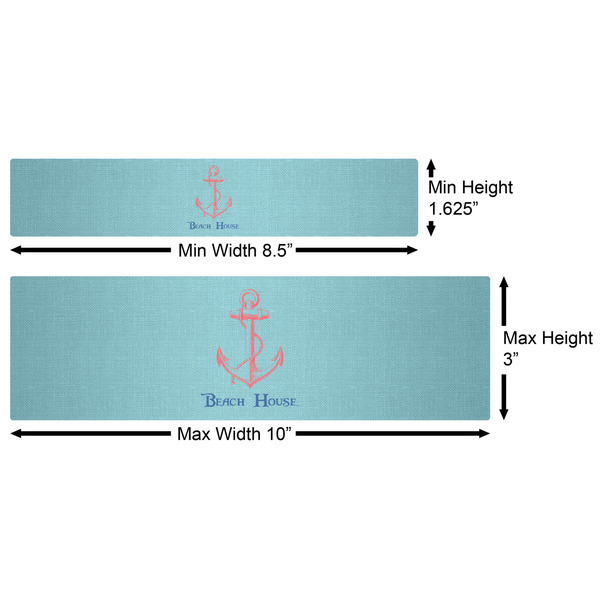 Chic Beach House Water Bottle Labels w/ Dimensions