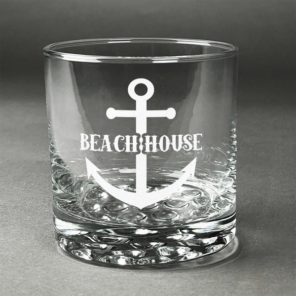 Custom Chic Beach House Whiskey Glass (Single)