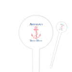 Chic Beach House 4" Round Plastic Food Picks - White - Single Sided