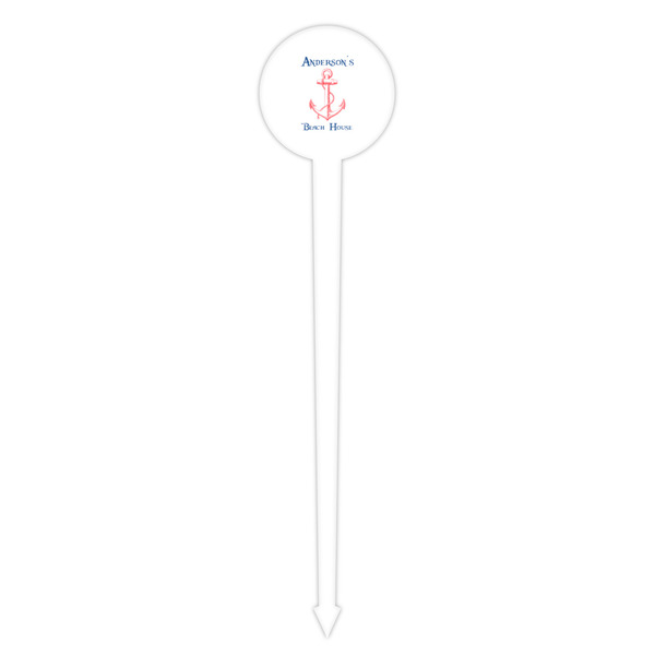 Chic Beach House White Plastic 4" Food Pick - Round - Single Pick