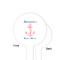 Chic Beach House White Plastic 4" Food Pick - Round - Single Sided - Front & Back