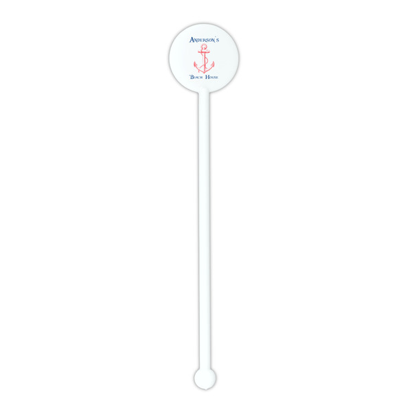 Chic Beach House White Plastic 5.5" Stir Stick - Round - Single Stick