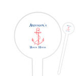 Chic Beach House 6" Round Plastic Food Picks - White - Single Sided