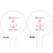 Chic Beach House White Plastic 6" Food Pick - Round - Double Sided - Front & Back