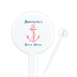 Chic Beach House 7" Round Plastic Stir Sticks - White - Single Sided