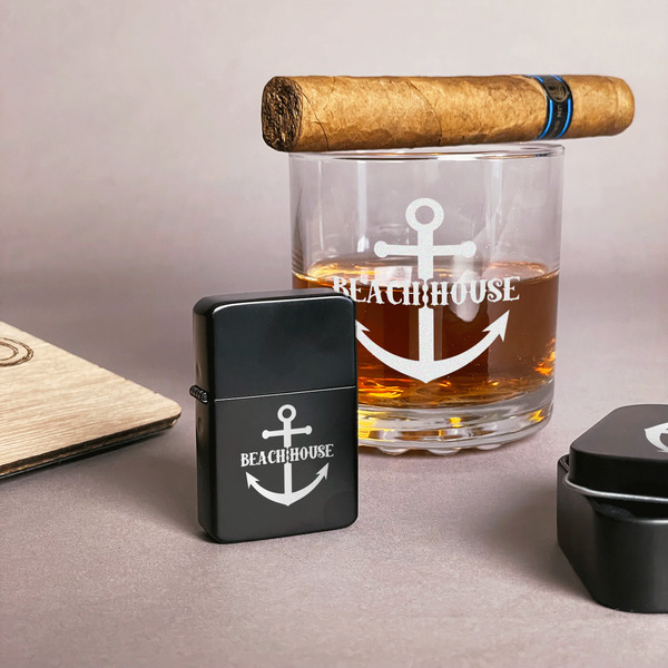 Chic Beach House Windproof Lighters - Black - In Context