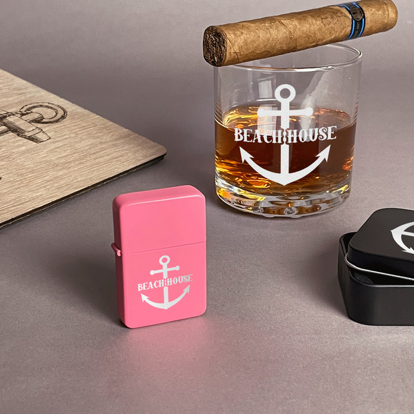 Chic Beach House Windproof Lighters - Pink - In Context