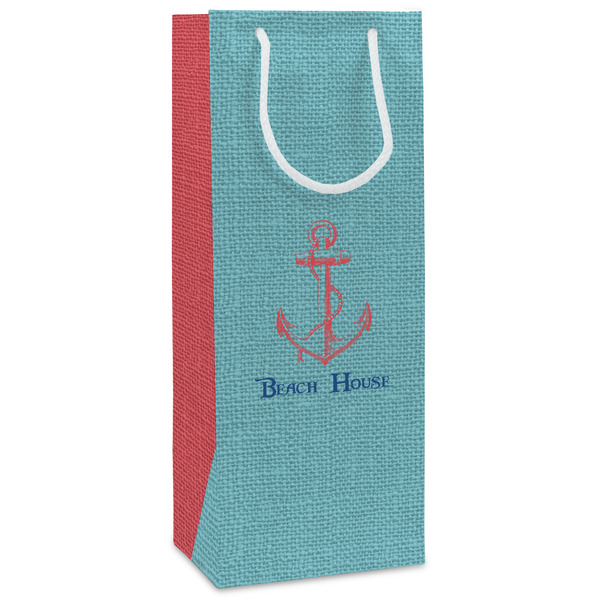 Custom Chic Beach House Wine Gift Bags