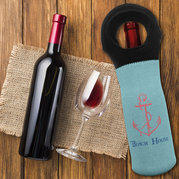 Chic Beach House Wine Tote Bag - FLATLAY