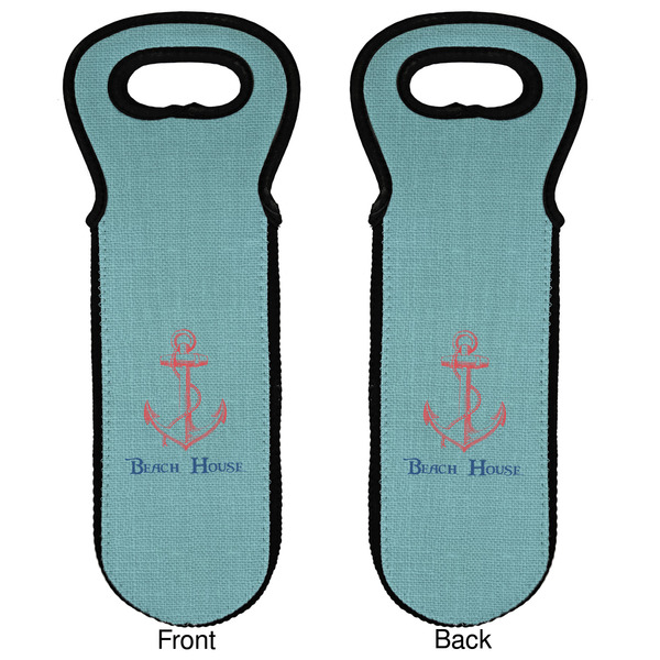 Chic Beach House Wine Tote Front & Back