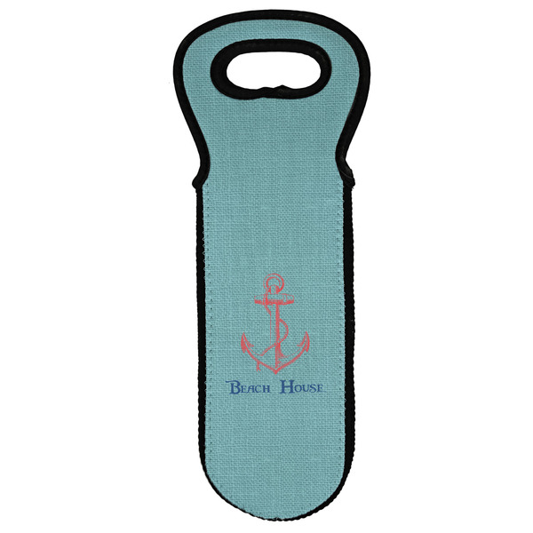 Custom Chic Beach House Wine Tote Bag