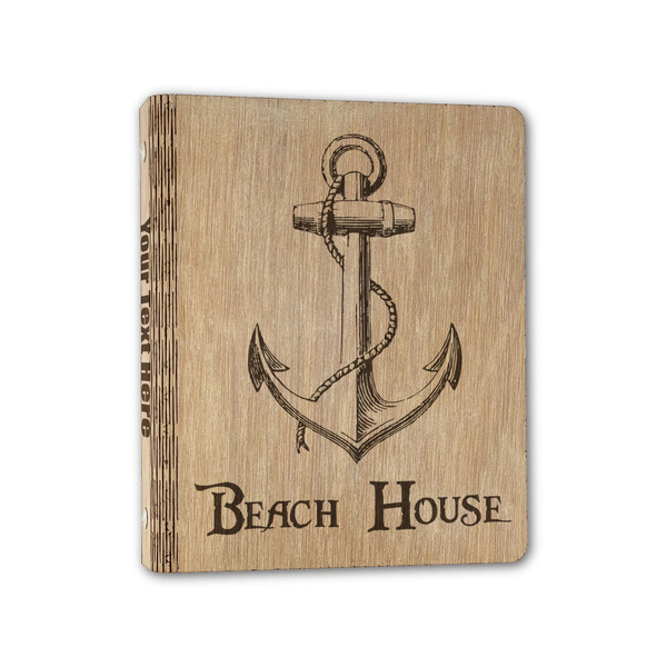 Custom Chic Beach House Wood 3-Ring Binder - 1" Half-Letter Size