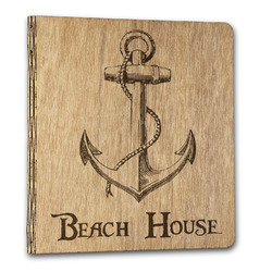 Chic Beach House Wood 3-Ring Binder - 1" Letter Size