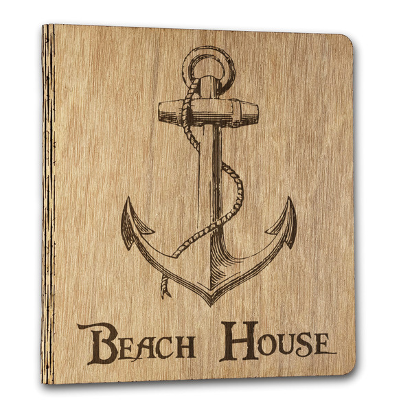 Custom Chic Beach House Wood 3-Ring Binder - 1" Letter Size