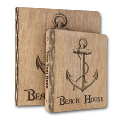 Chic Beach House Wood 3-Ring Binder