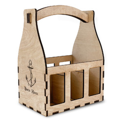 Chic Beach House Wooden Beer Bottle Caddy