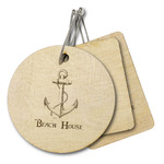 Chic Beach House Wood Luggage Tag