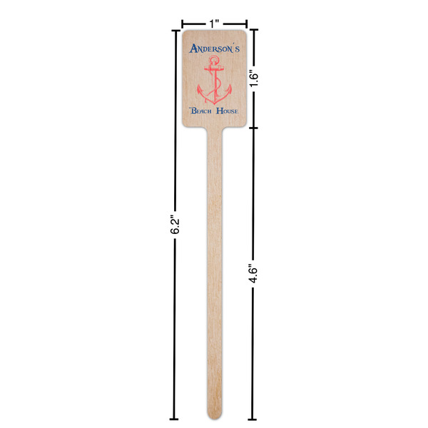 Chic Beach House Wooden 6.25" Stir Stick - Rectangular - Dimensions