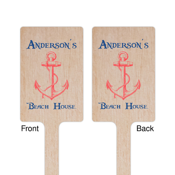 Chic Beach House Wooden 6.25" Stir Stick - Rectangular - Double Sided - Front & Back