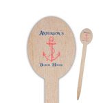 Chic Beach House Oval Wooden Food Picks - Double Sided