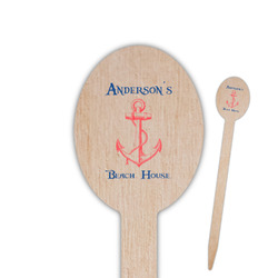 Chic Beach House Oval Wooden Food Picks