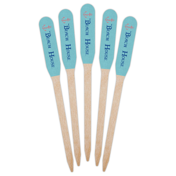 Chic Beach House Wooden Food Pick - Paddle - Fan View