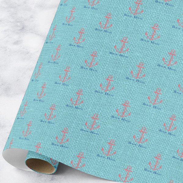 Custom Chic Beach House Wrapping Paper Roll - Large