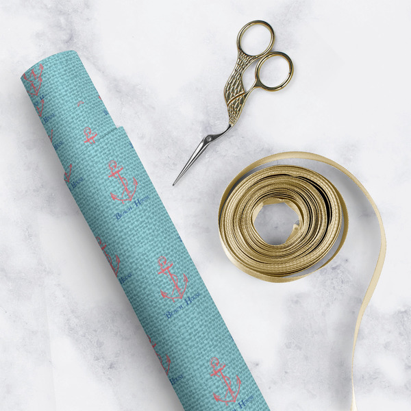 Chic Beach House Wrapping Paper Roll - Matte - In Context