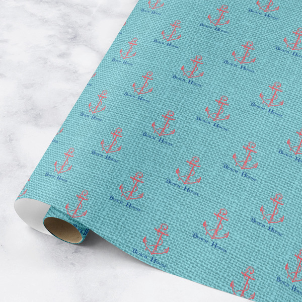 Custom Chic Beach House Wrapping Paper Roll - Small