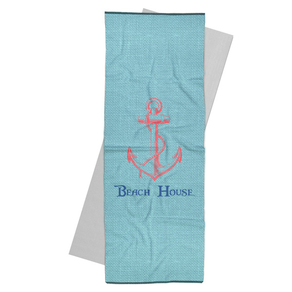 Custom Chic Beach House Yoga Mat Towel