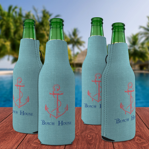 Chic Beach House Zipper Bottle Cooler - Set of 4 - LIFESTYLE