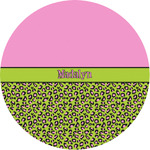 Pink & Lime Green Leopard Multipurpose Round Labels - 1" (Personalized)
