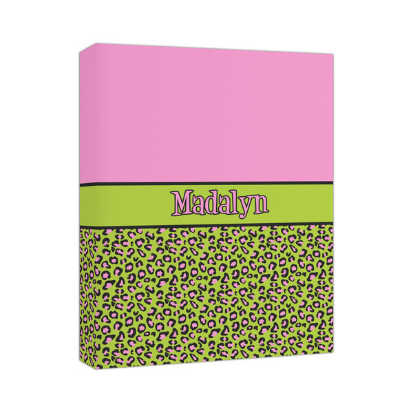 Custom Pink & Lime Green Leopard Canvas Print - 11x14 (Personalized)